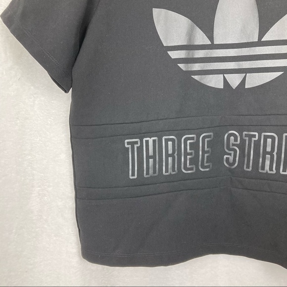 Adidas Women’s Tone-onTone Trefoil Three Stripes Mock Neck Crop Performance Top - Picture 9 of 14